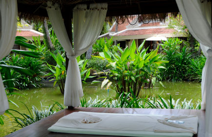 Masaje en el jardín