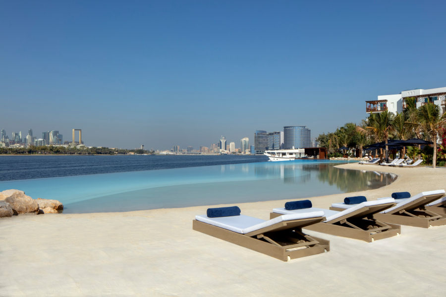 Park Hyatt Dubai - the Lagoon and hotel view.jpg The Lagoon Beach Club